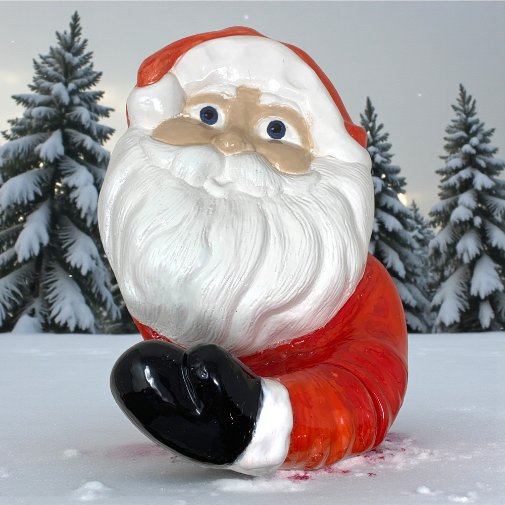 Vintage 1988 Santa Claus Hang A Wreath Buddies Boothe Ceramic Mold Large 15"